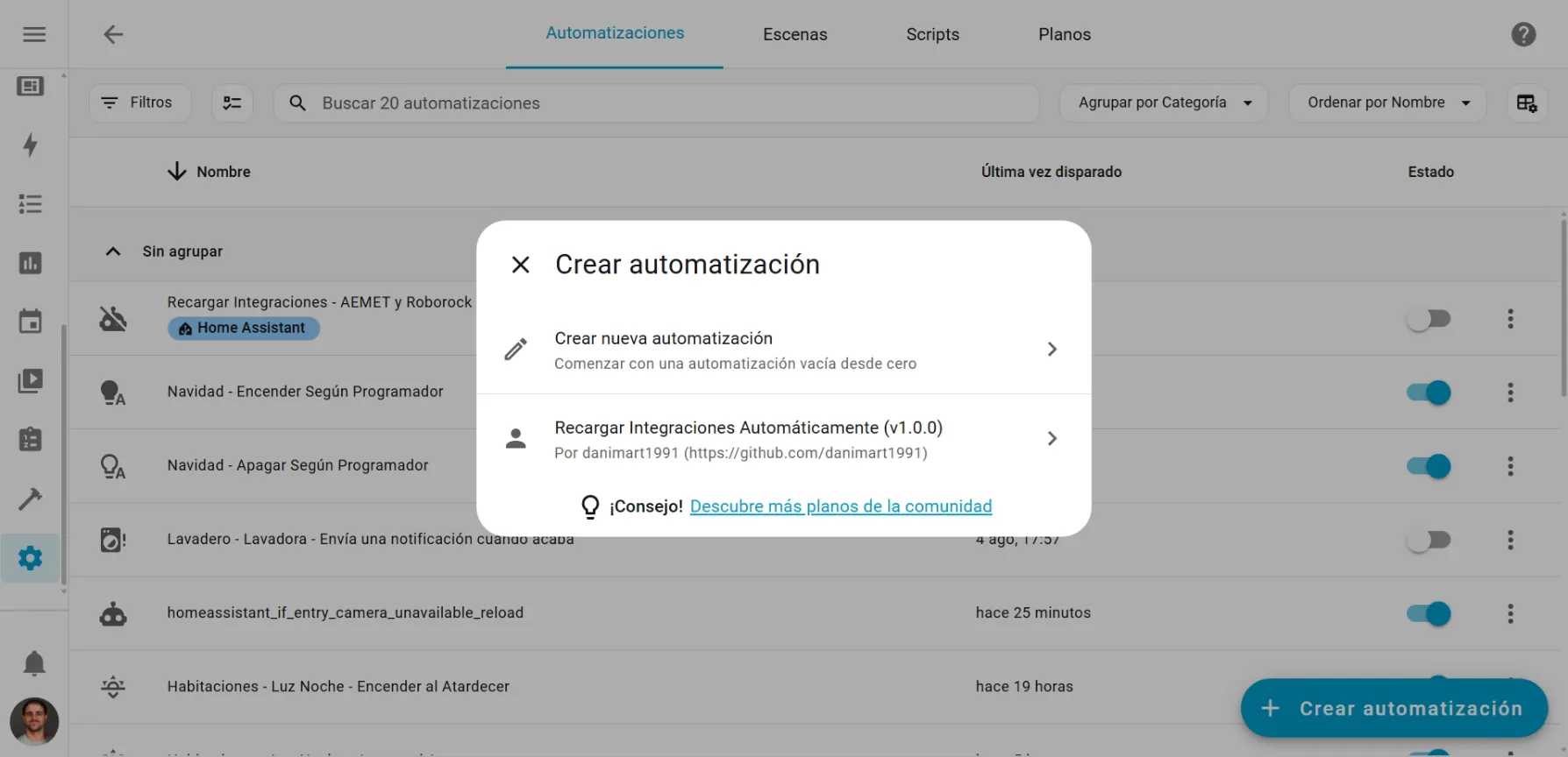 Automatizaciones - Seleccionar Plano/Blueprint