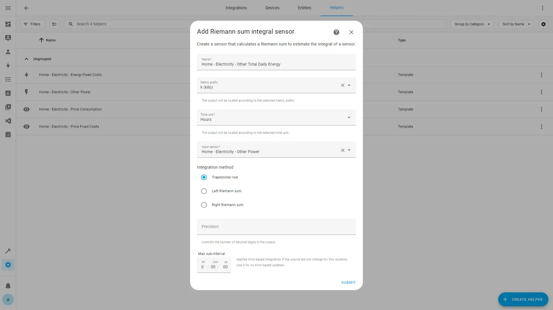 Helpers ➡ Template ➡ Other Total Daily Energy Sensor