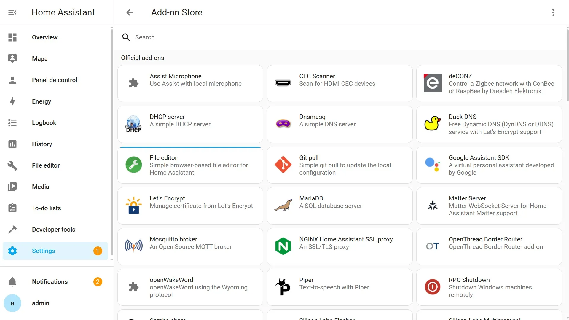 Settings - Add-ons - Add-on Store
