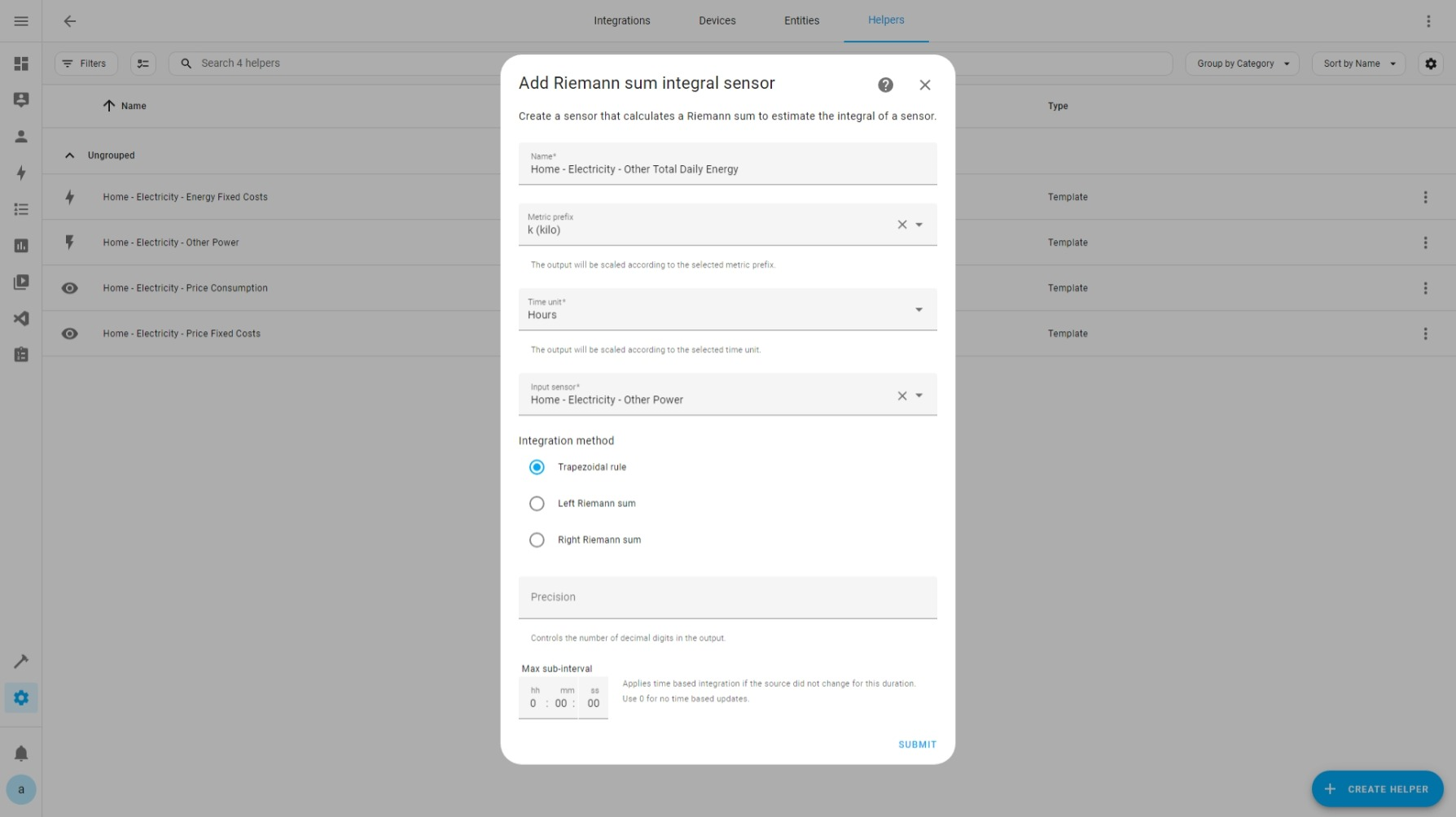 Helpers ➡ Template ➡ Other Total Daily Energy Sensor