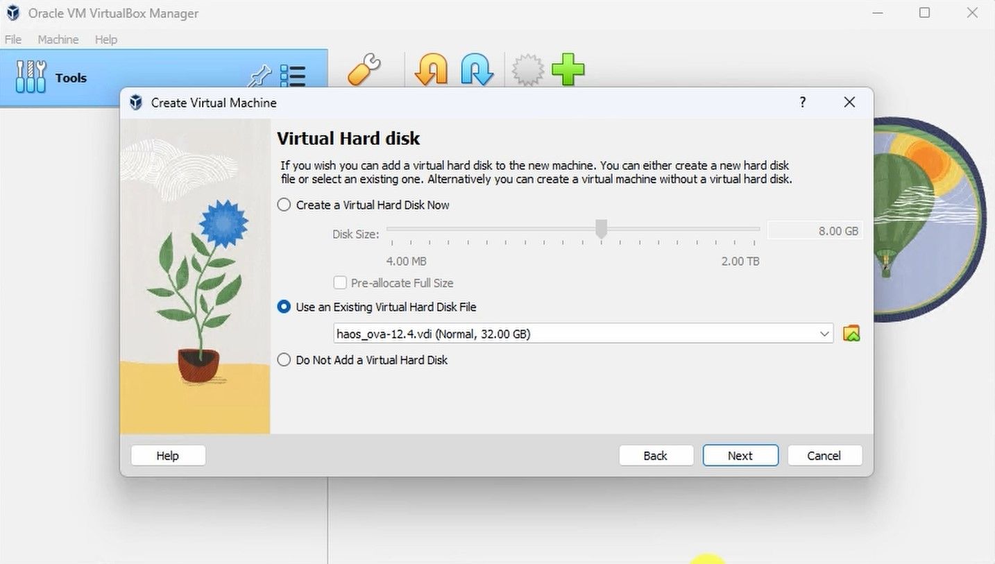 Creating Home Assistant Virtual Machine - Virtual Hard Disk