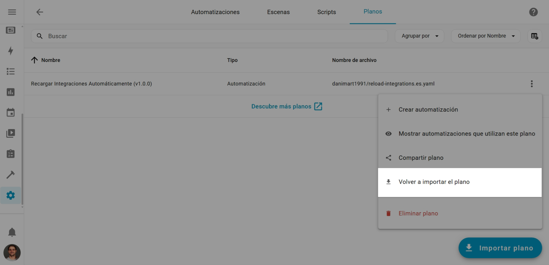 Actualización de Blueprints/Planos